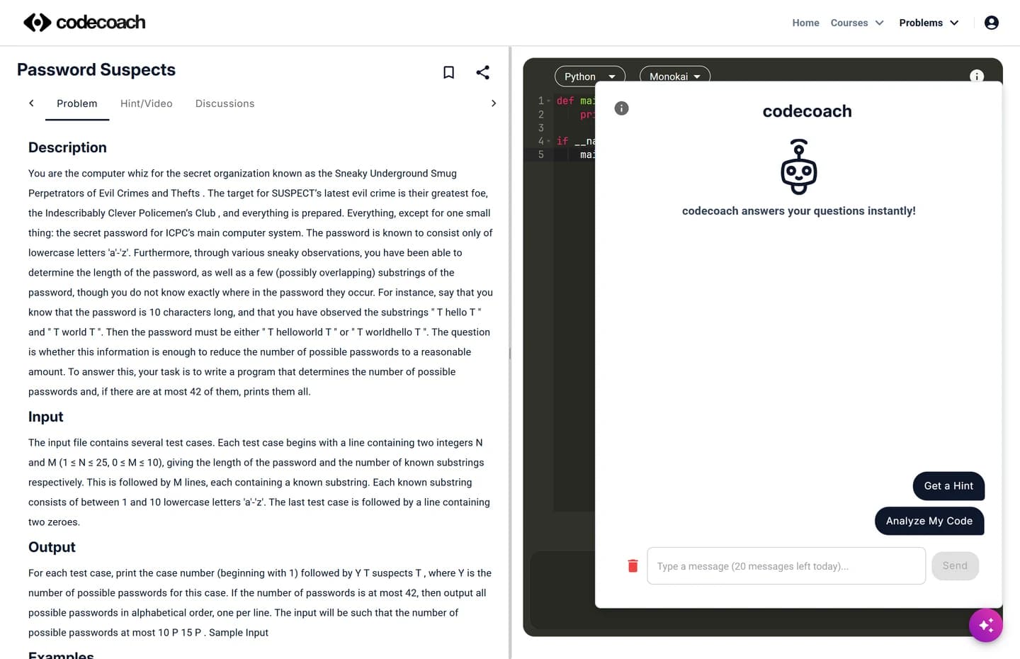 AI help next to the coding problem