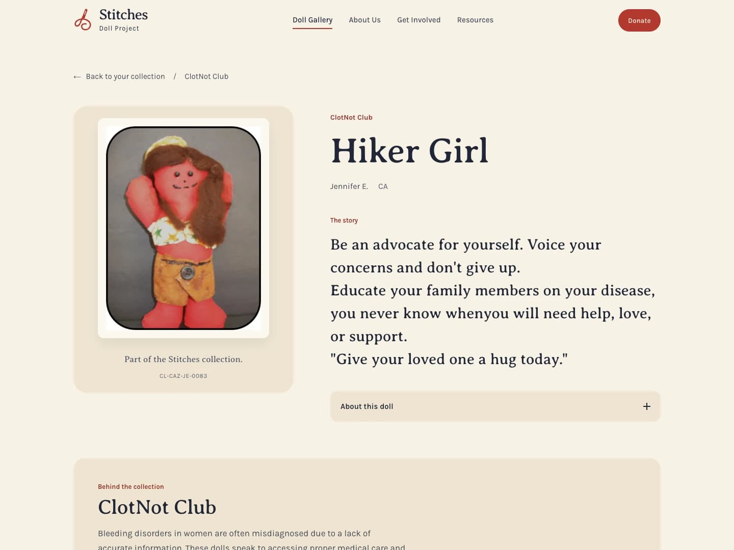 A doll's page and its story